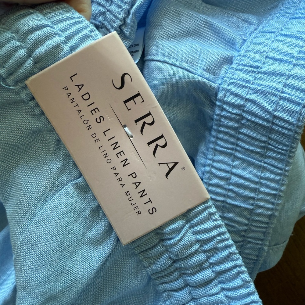 NWT Serra Blue Linen Elastic Waistband Jogger Pants - Picture 8 of 10